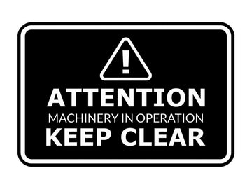 Signs ByLITA Classic Framed Attention: Machinery in Operation - Keep Clear Door or Wall Sign Easy Installation | Health And Safety | Building And Warning Signs